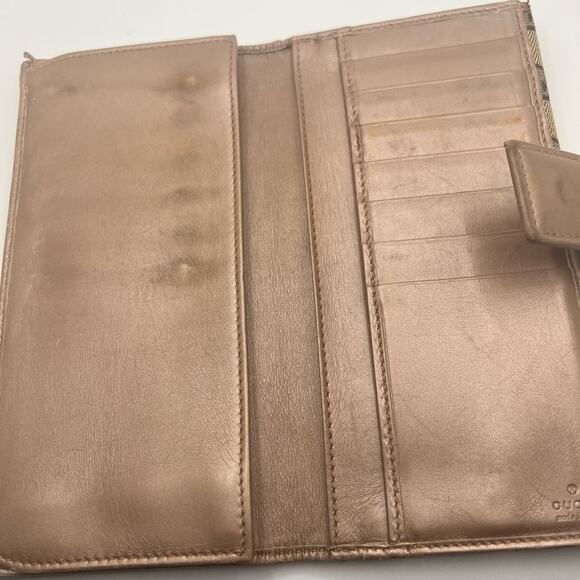 Gucci GG Tan Canvas Long Wallet - Picture 6 of 9